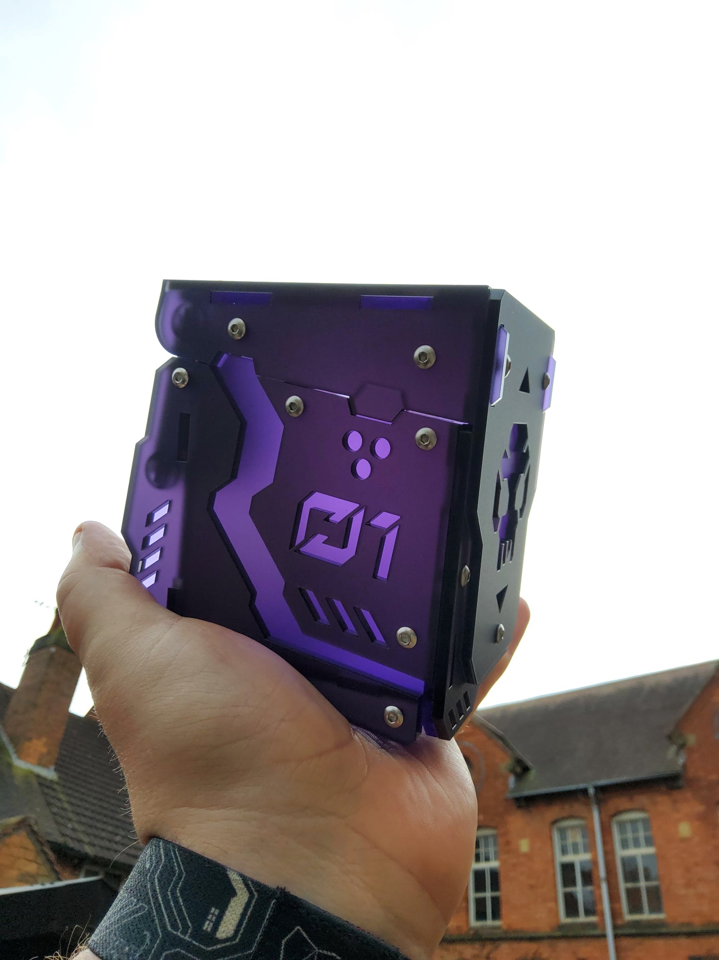 Purple Plague -ver.frost-  100 card Mtg commander deck box *double hinge*