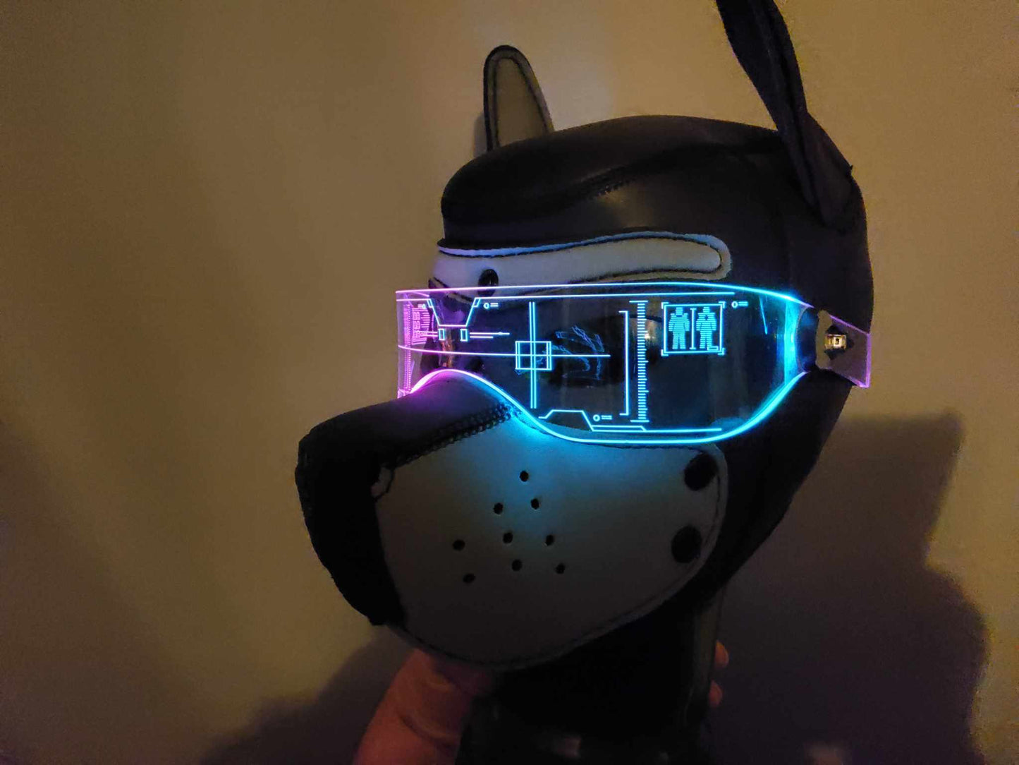 CITADEL Pup hood Visor Clear **choose your LED colour** The original Illuminated Cyberpunk Cyber goth visor puphood