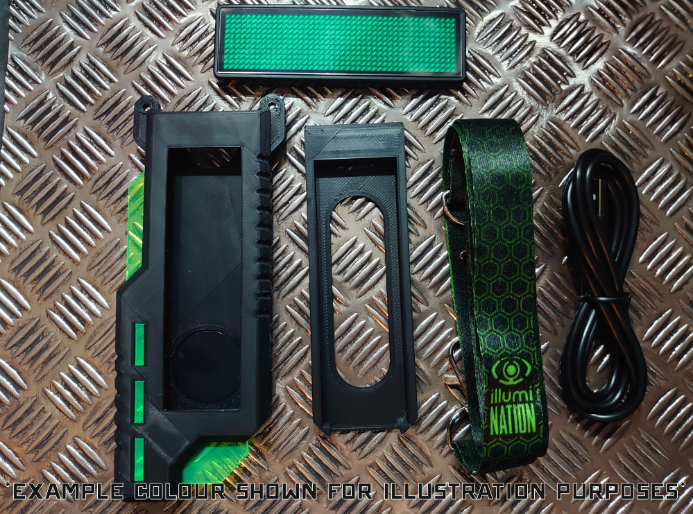 Cybertag housing + GREEN led bluetooth scroller