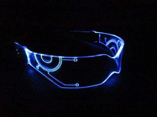 The original Illuminated Cyberpunk Cyber goth visor V2 TRON **CLEAR** choose your LED colour