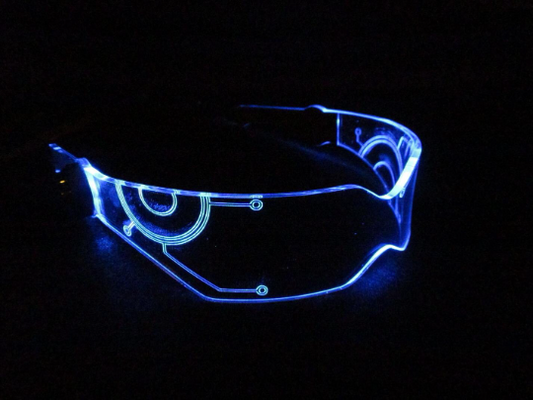 The original Illuminated Cyberpunk Cyber goth visor V2 TRON **CLEAR** choose your LED colour