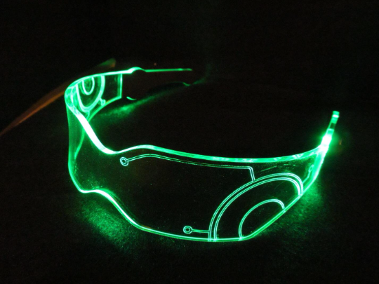 The original Illuminated Cyberpunk Cyber goth visor V2 TRON **CLEAR** choose your LED colour