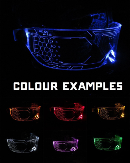 V1 MAW Clear **choose your LED colour** The original Illuminated Cyberpunk Cyber visor