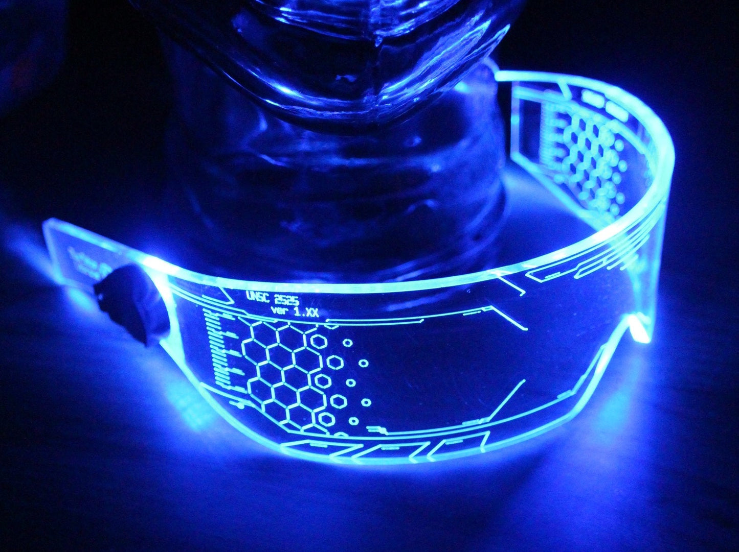 V1 WARCHIEF Clear **choose your LED colour** The original Illuminated Cyberpunk Cyber goth visor