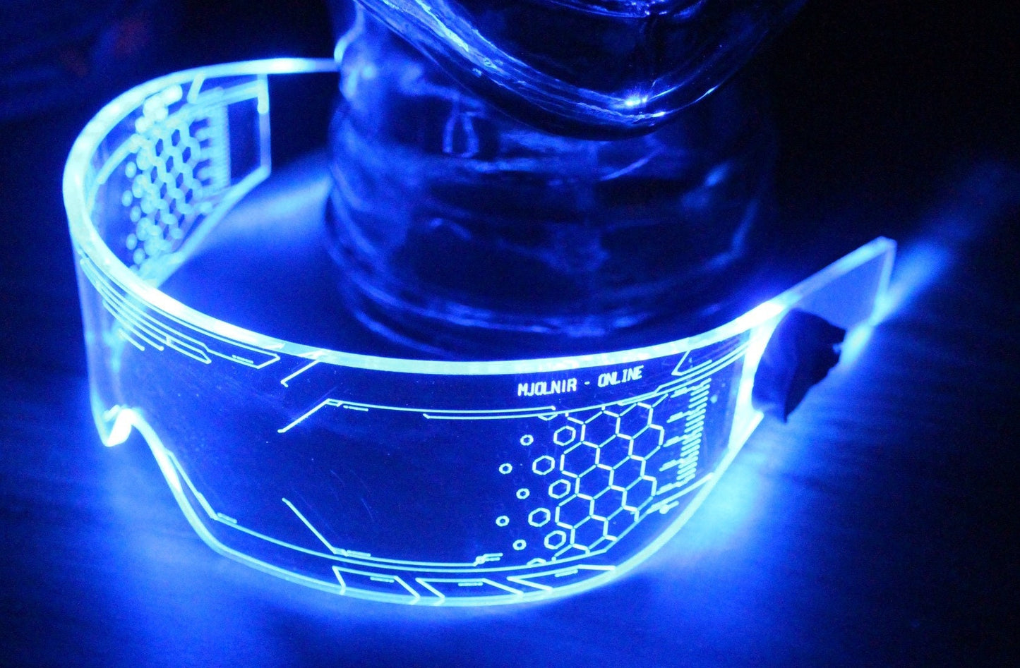 V1 WARCHIEF Clear **choose your LED colour** The original Illuminated Cyberpunk Cyber goth visor