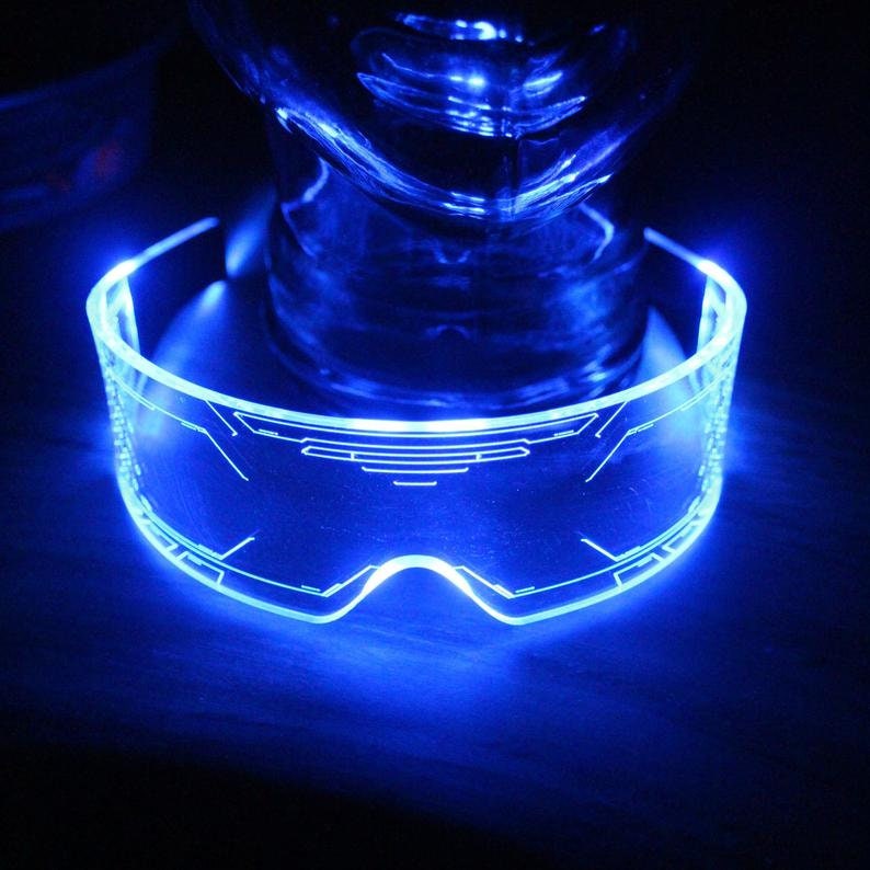 V1 WARCHIEF Clear **choose your LED colour** The original Illuminated Cyberpunk Cyber goth visor