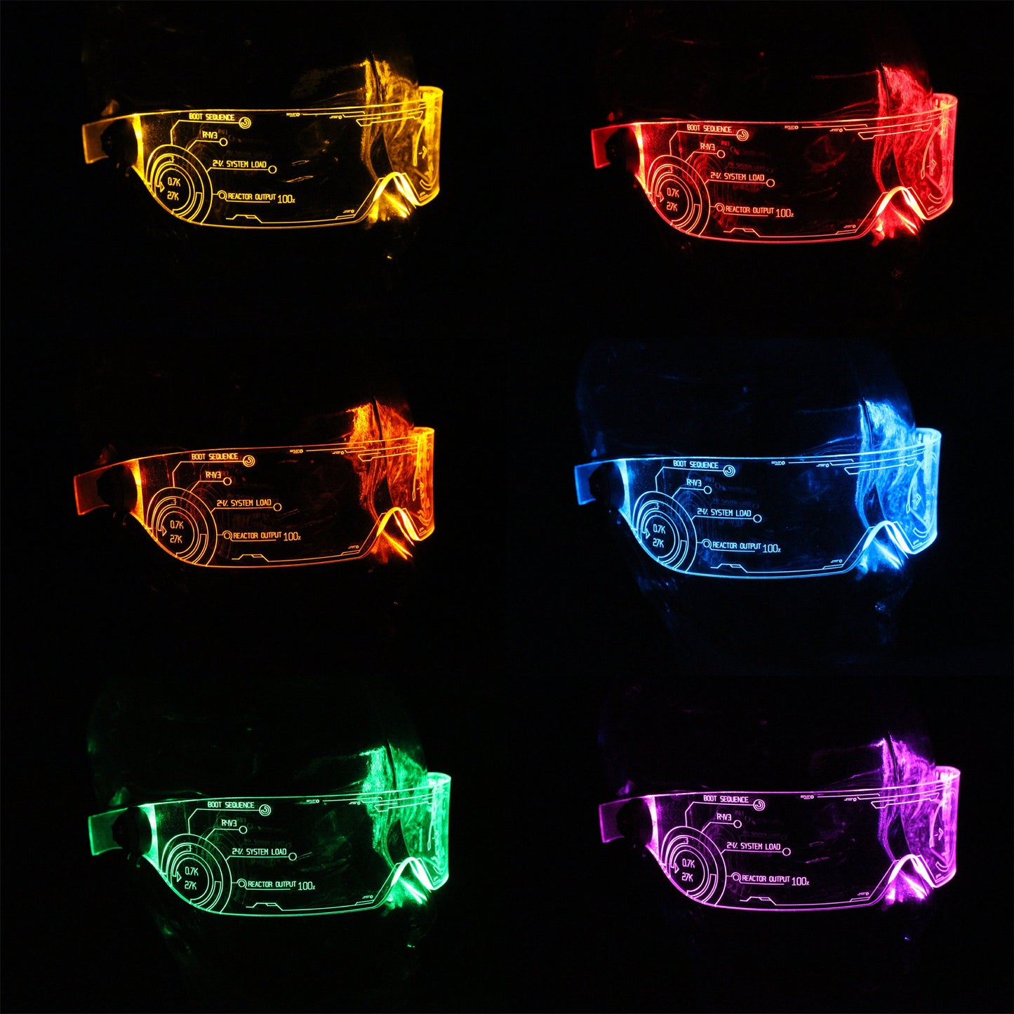 The original Illuminated Cyberpunk Cyber goth visor Iron Man J.A.R.V.I.S. 2.0  Clear **choose your LED colour**
