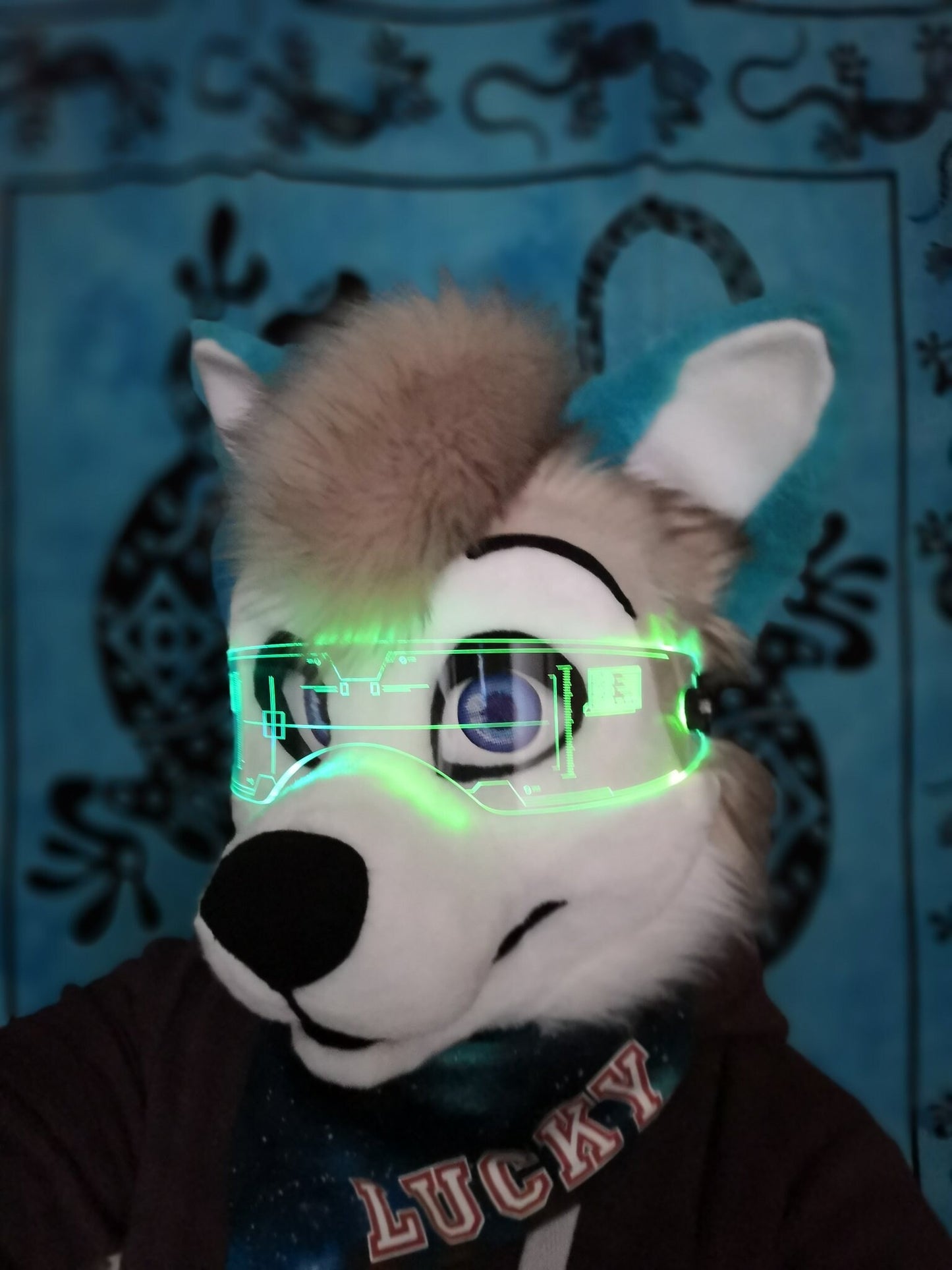 Illuminated Cyberpunk Cyber goth fursuit visor CITADEL  Clear **choose your LED colour**