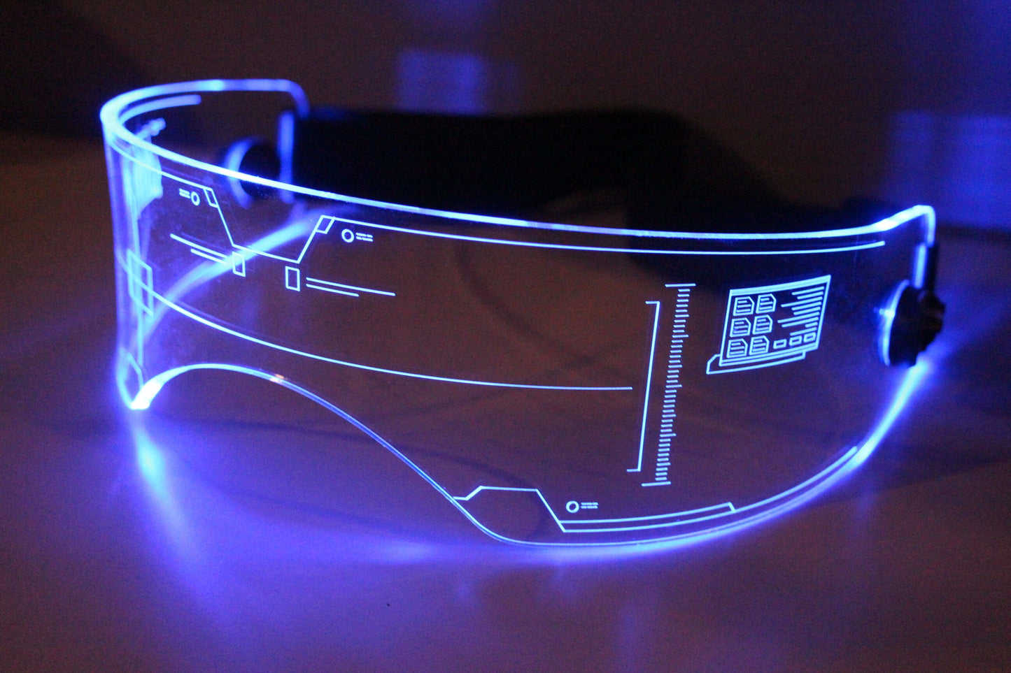 Illuminated Cyberpunk Cyber goth fursuit visor CITADEL  Clear **choose your LED colour**