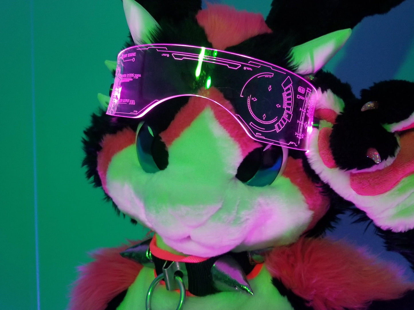 Illuminated Cyberpunk Cyber goth fursuit visor J.A.R.V.I.S Advanced Clear **choose your LED colour**