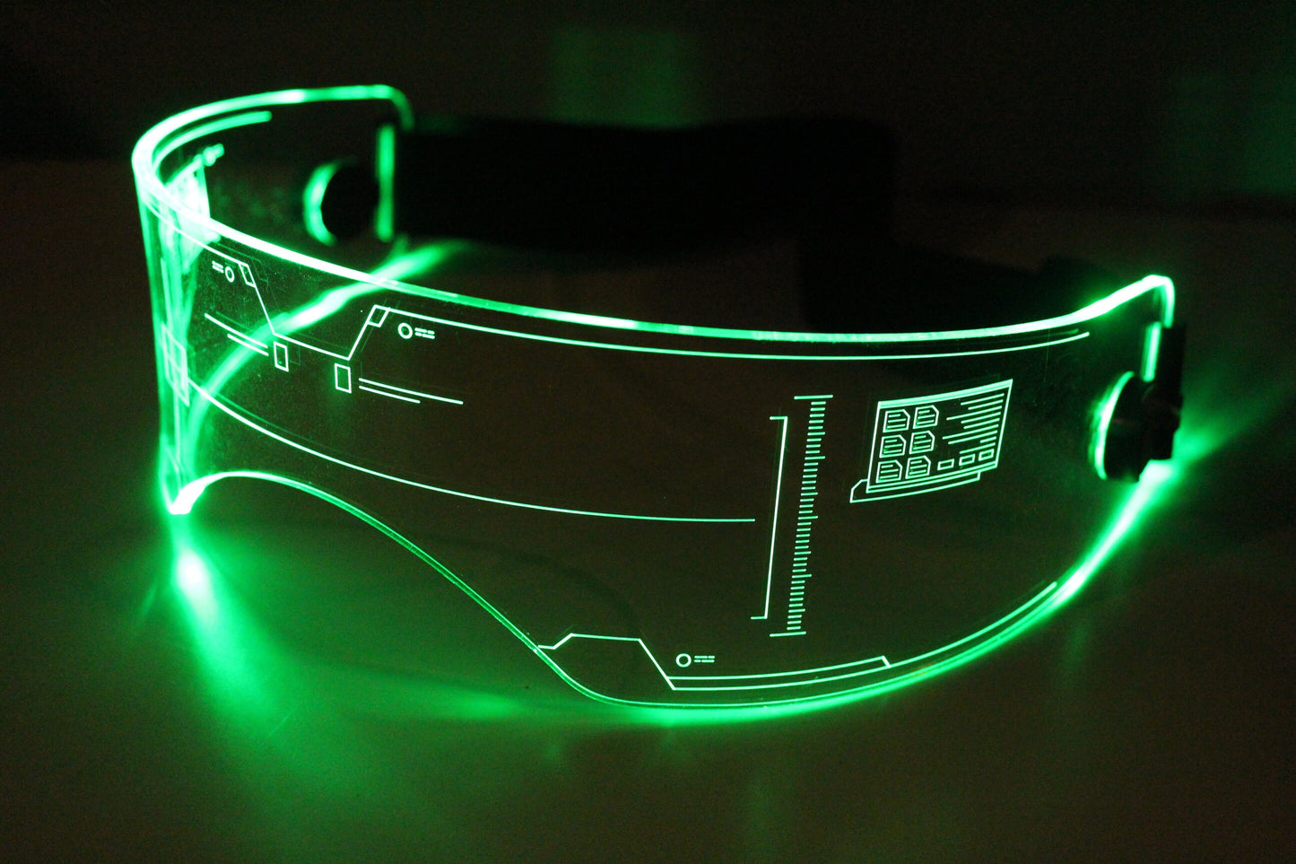 Illuminated Cyberpunk Cyber goth fursuit visor CITADEL  Clear **choose your LED colour**