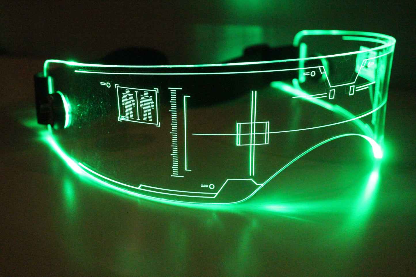 Illuminated Cyberpunk Cyber goth fursuit visor CITADEL  Clear **choose your LED colour**