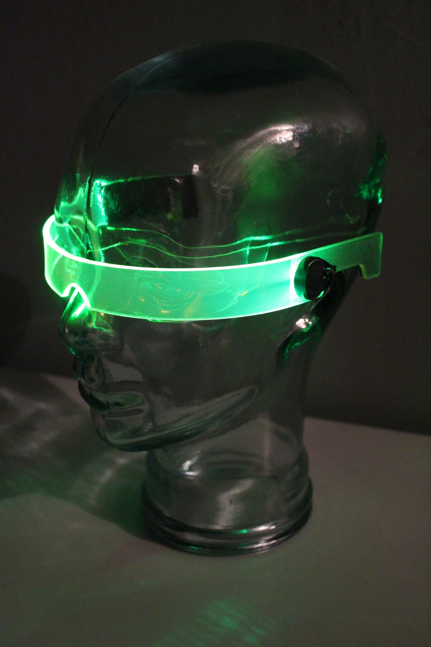 The original Illuminated Cyberpunk Cyber goth visor STEALTH Neon Green