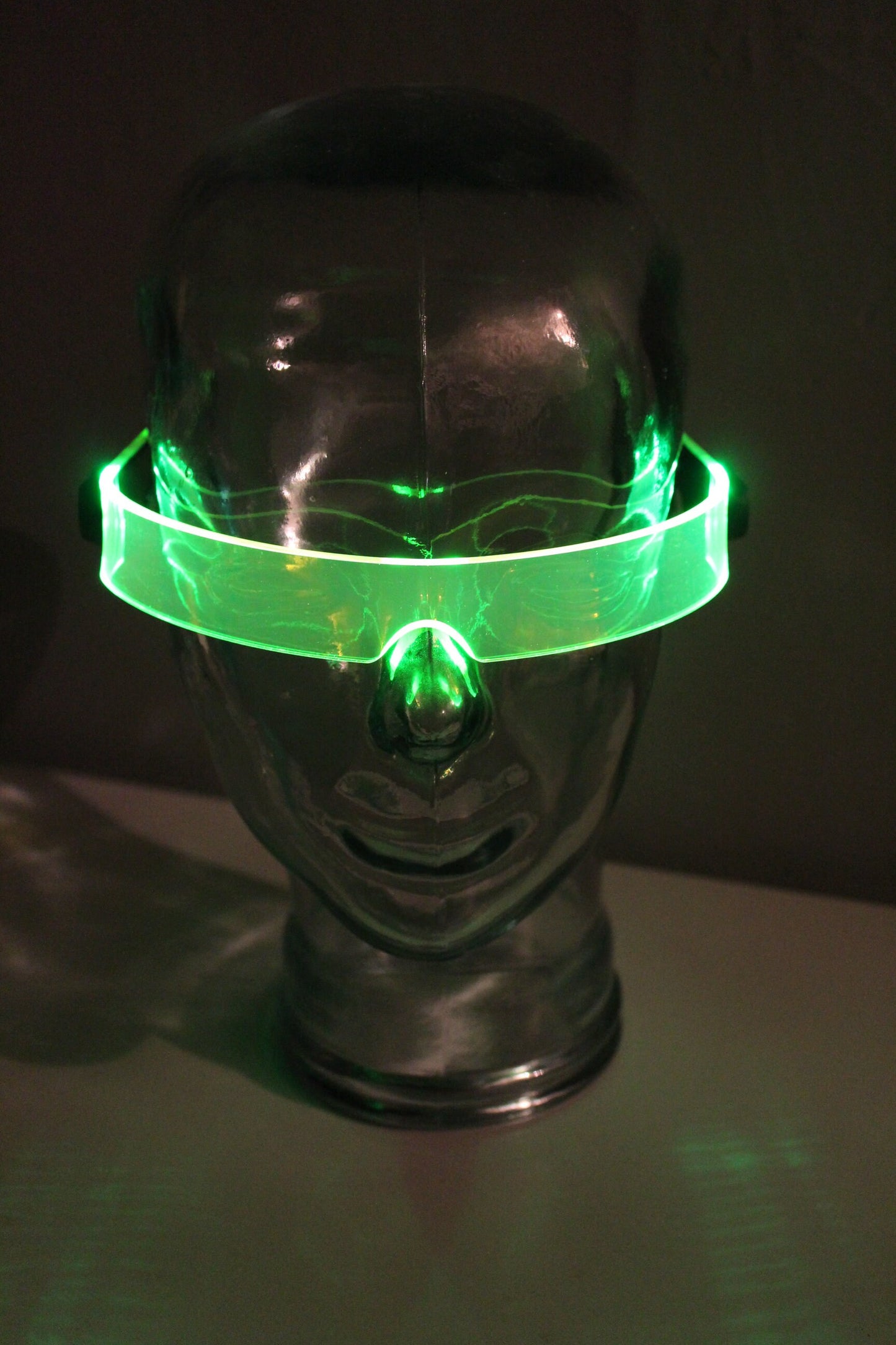The original Illuminated Cyberpunk Cyber goth visor STEALTH Neon Green