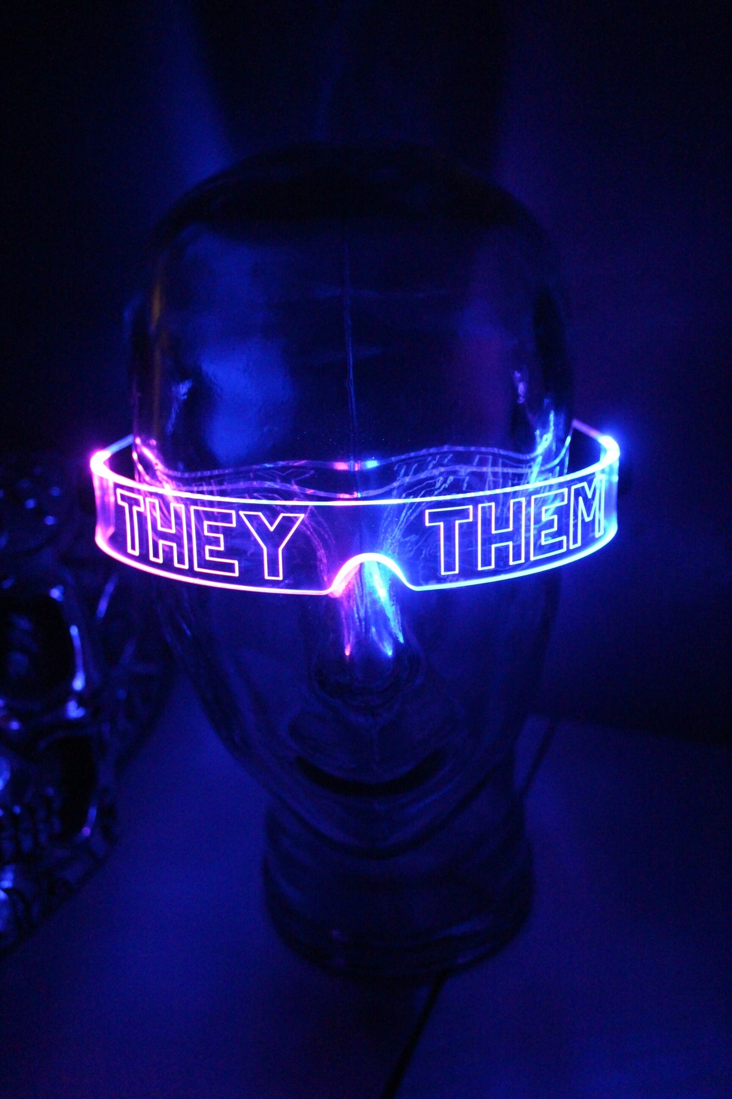 The original Illuminated Cyberpunk Cyber goth visor STEALTH Pronoun Clear **choose your led colour***