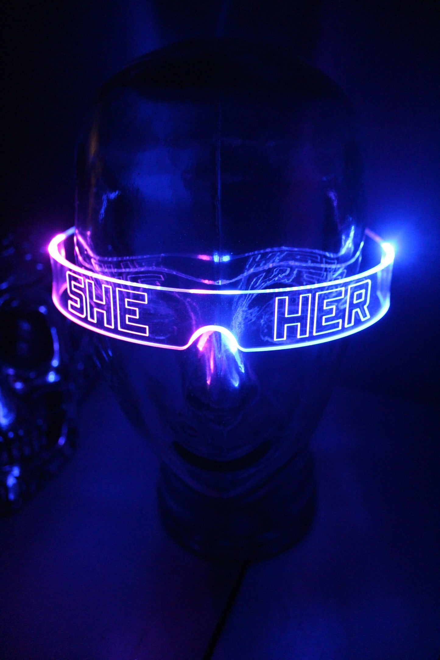 The original Illuminated Cyberpunk Cyber goth visor STEALTH Pronoun Clear **choose your led colour***