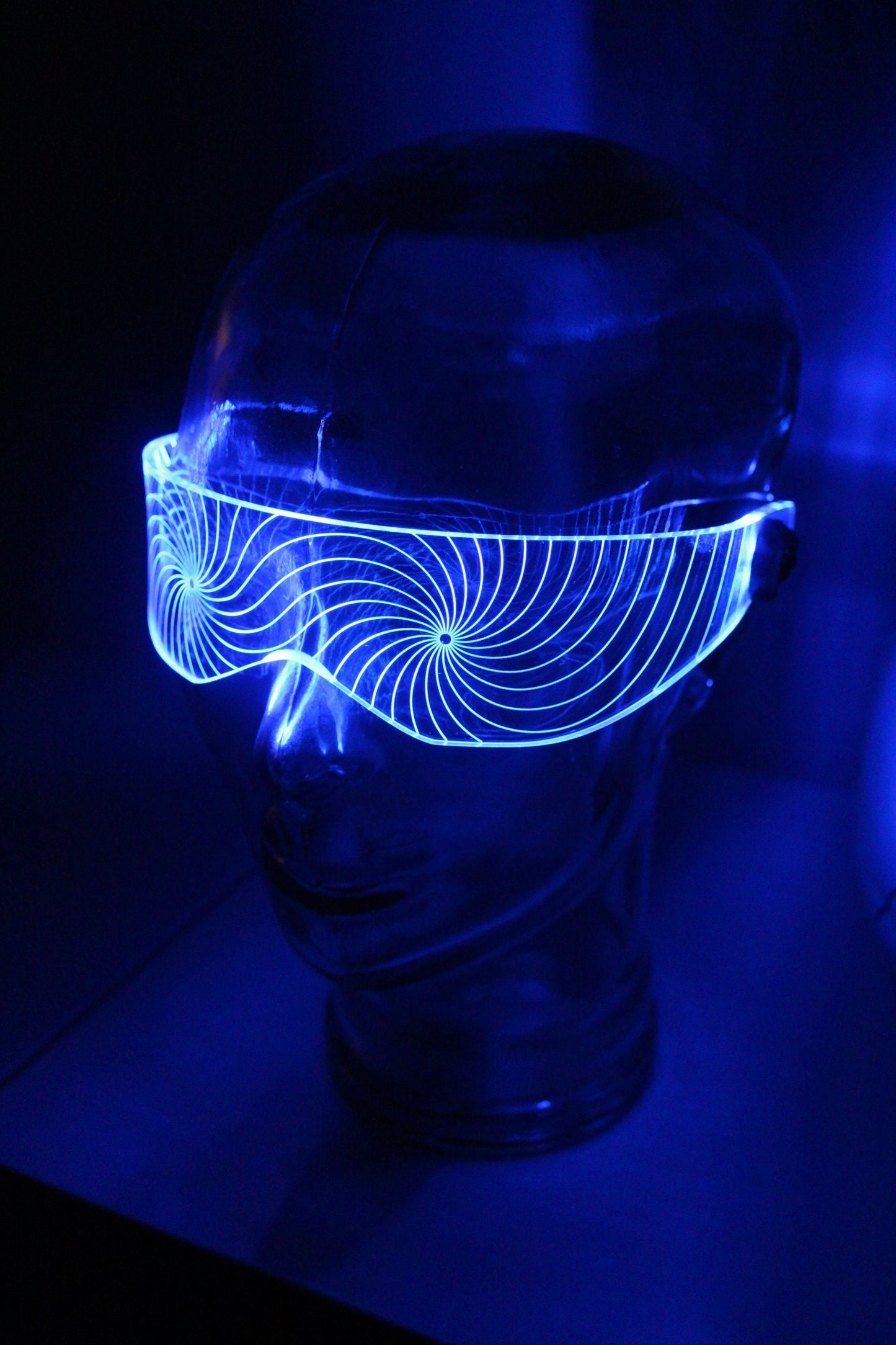 The original Illuminated Cyberpunk Cyber goth visor HYPNO  Clear **choose your LED colour**