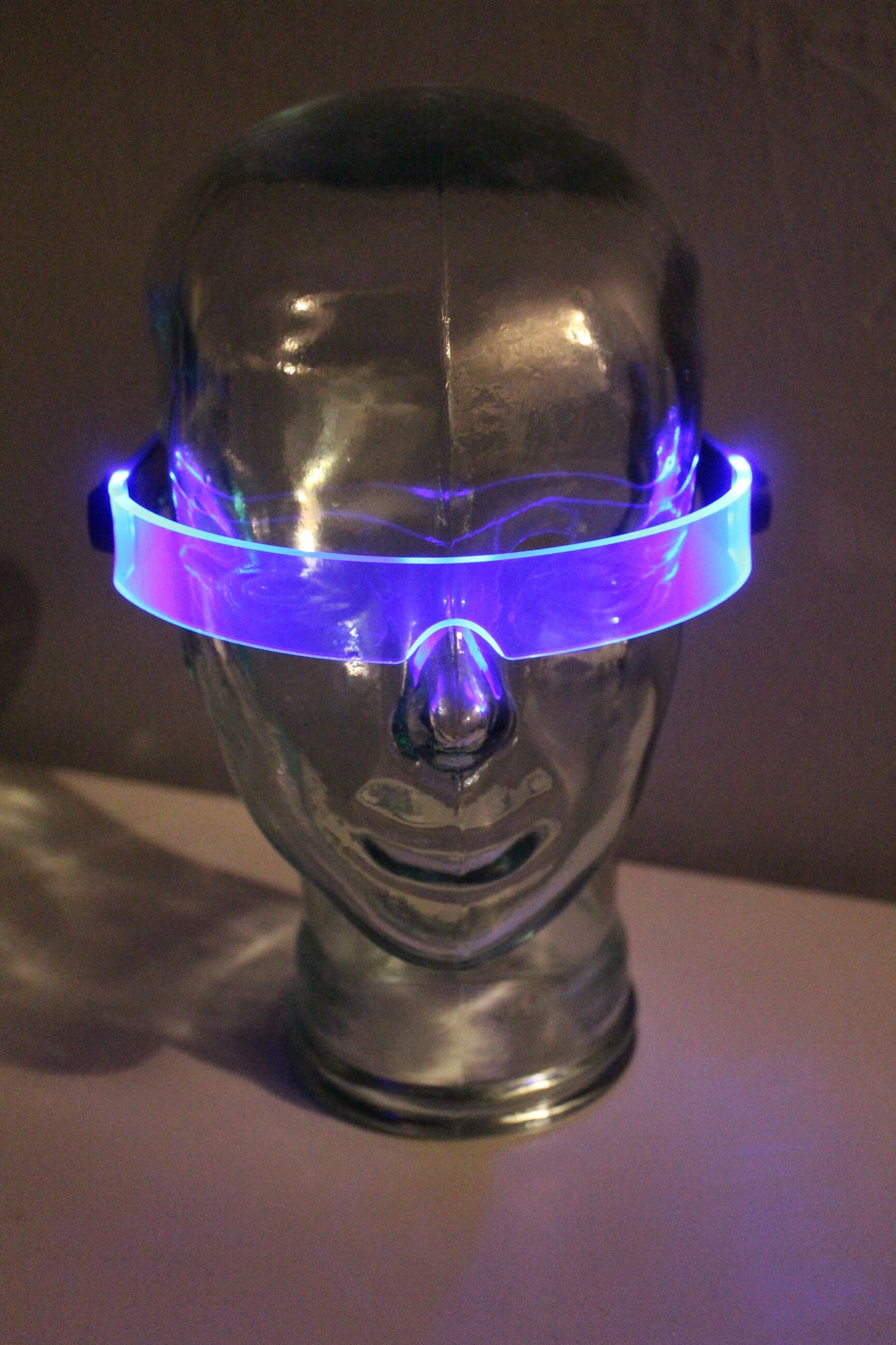 The original Illuminated Cyberpunk Cyber goth visor STEALTH Neon Blue