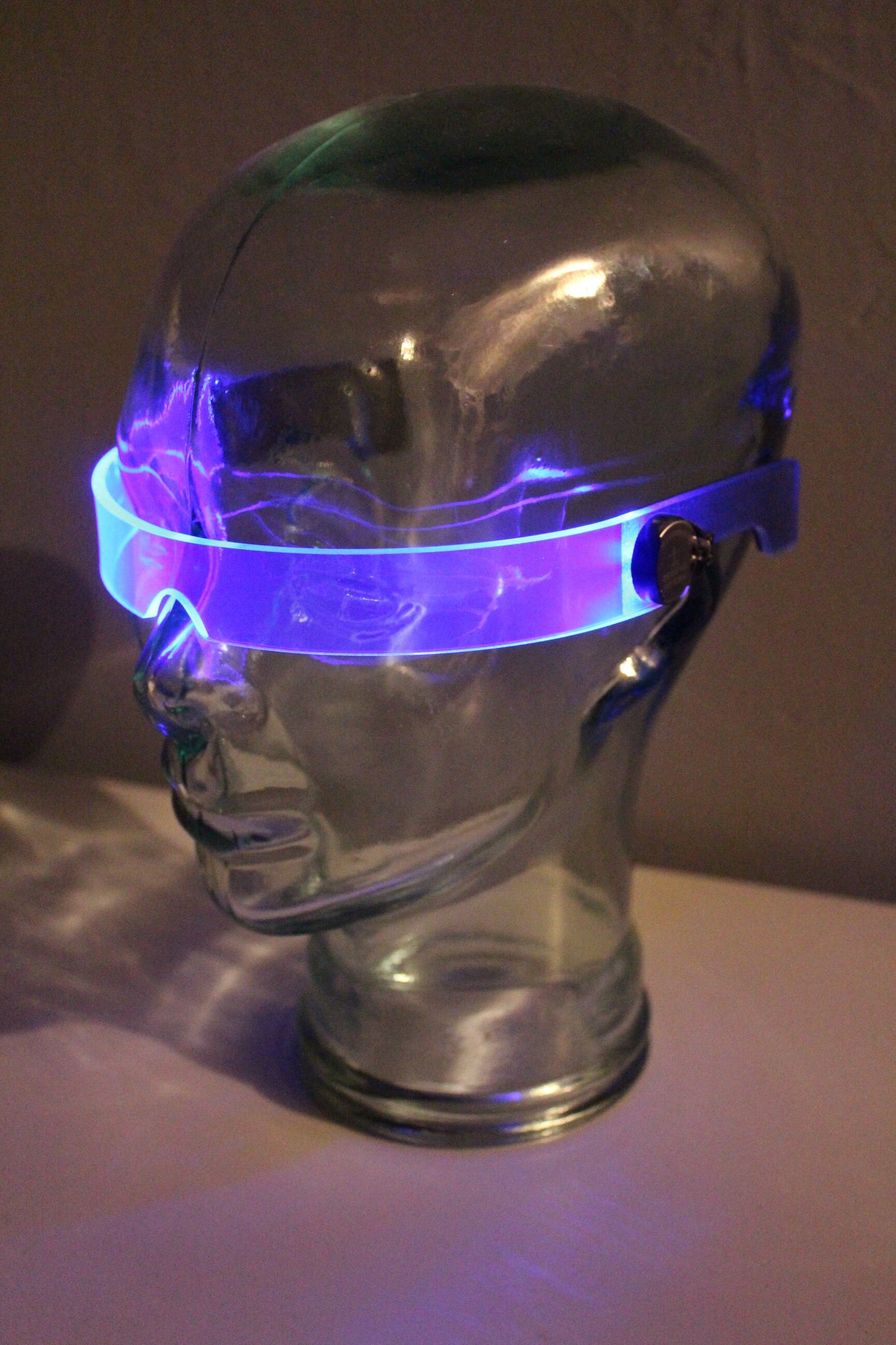 The original Illuminated Cyberpunk Cyber goth visor STEALTH Neon Blue