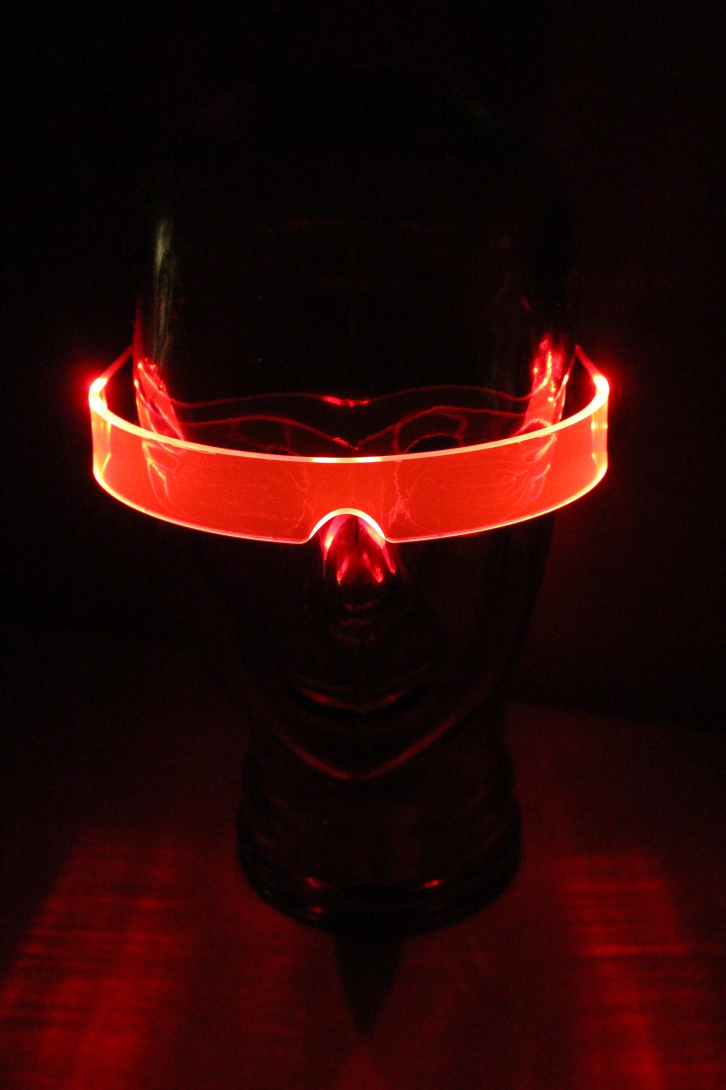 The original Illuminated Cyberpunk Cyber goth visor STEALTH Neon Red