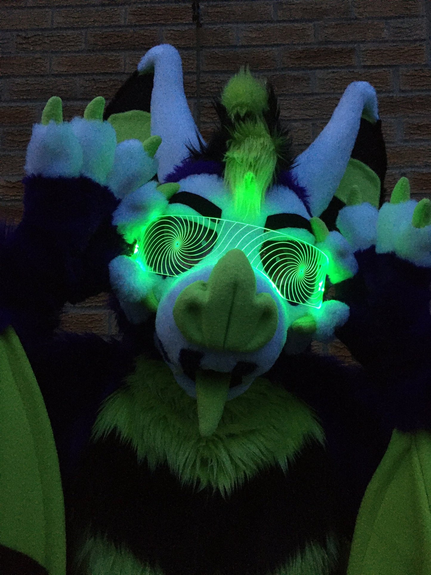 Illuminated Cyberpunk Cyber goth fursuit visor HYPNO  Clear **choose your LED colour**