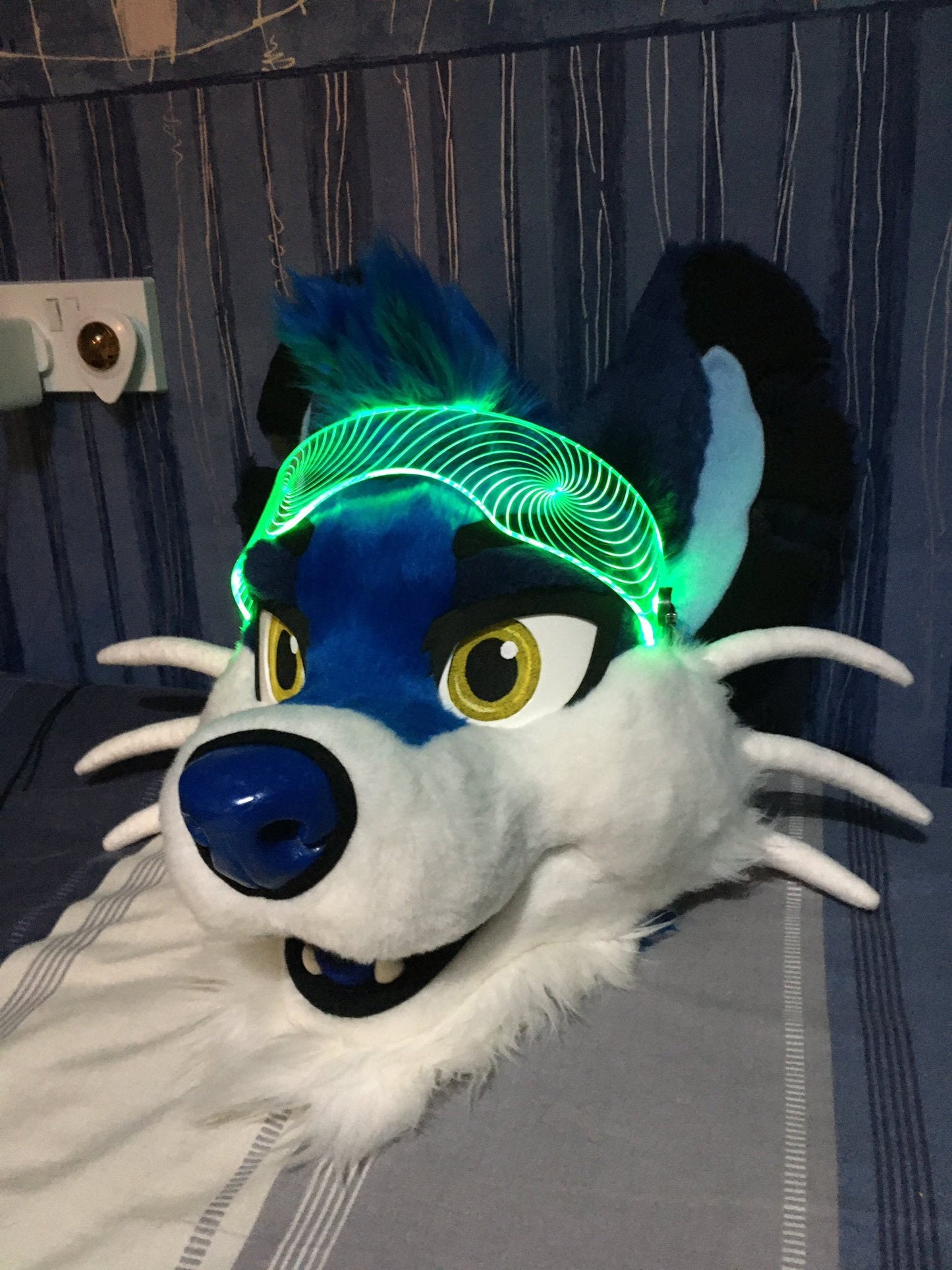 Illuminated Cyberpunk Cyber goth fursuit visor HYPNO  Clear **choose your LED colour**