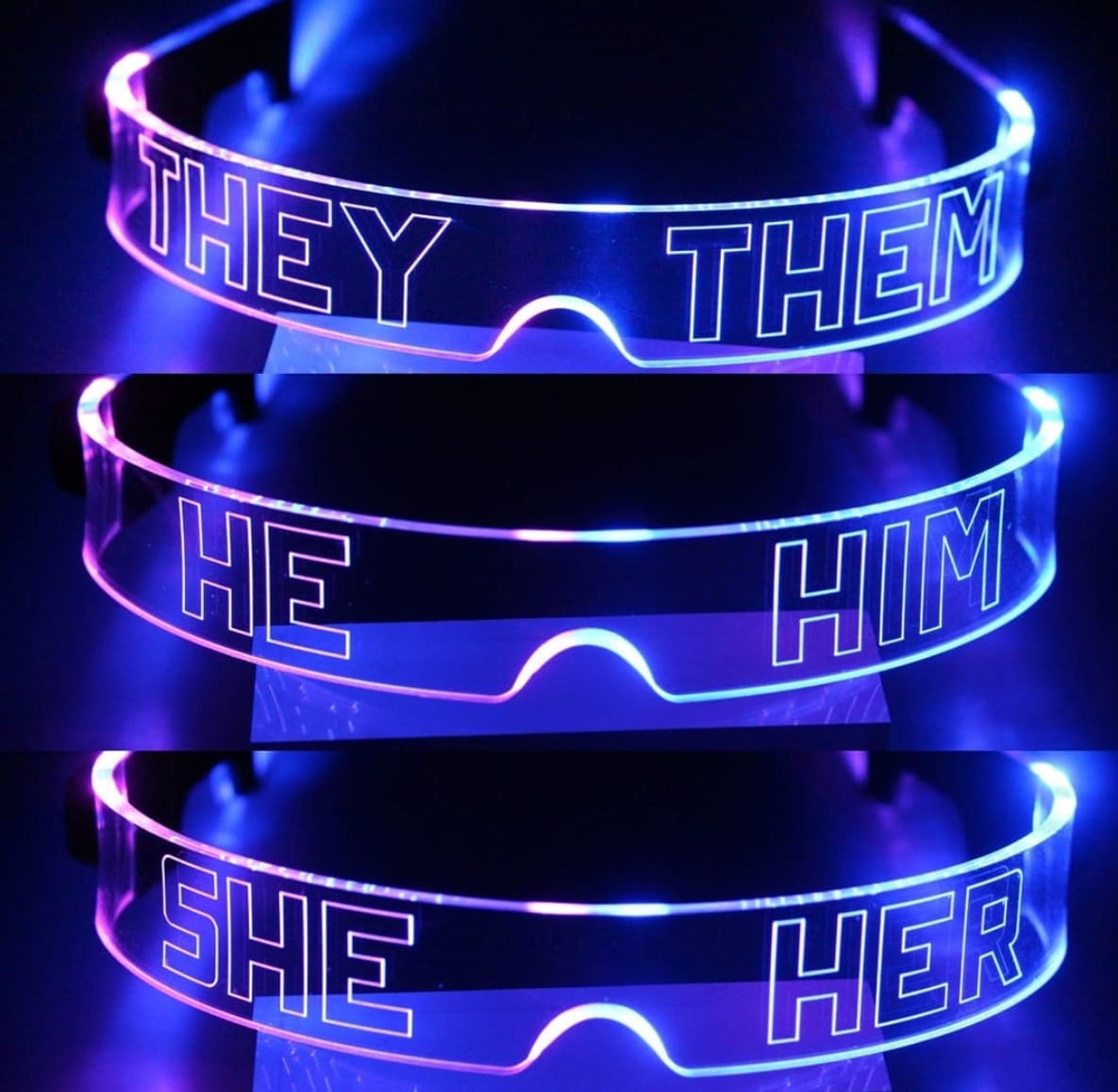 The original Illuminated Cyberpunk Cyber goth visor STEALTH Pronoun Clear **choose your led colour***