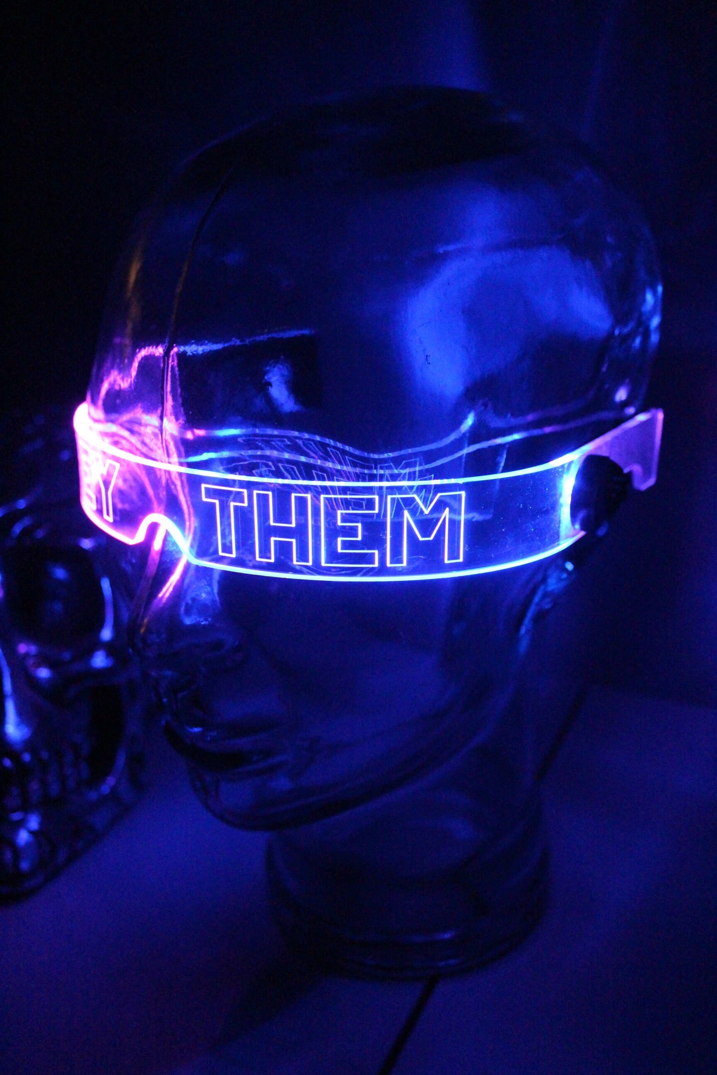 The original Illuminated Cyberpunk Cyber goth visor STEALTH Pronoun Clear **choose your led colour***