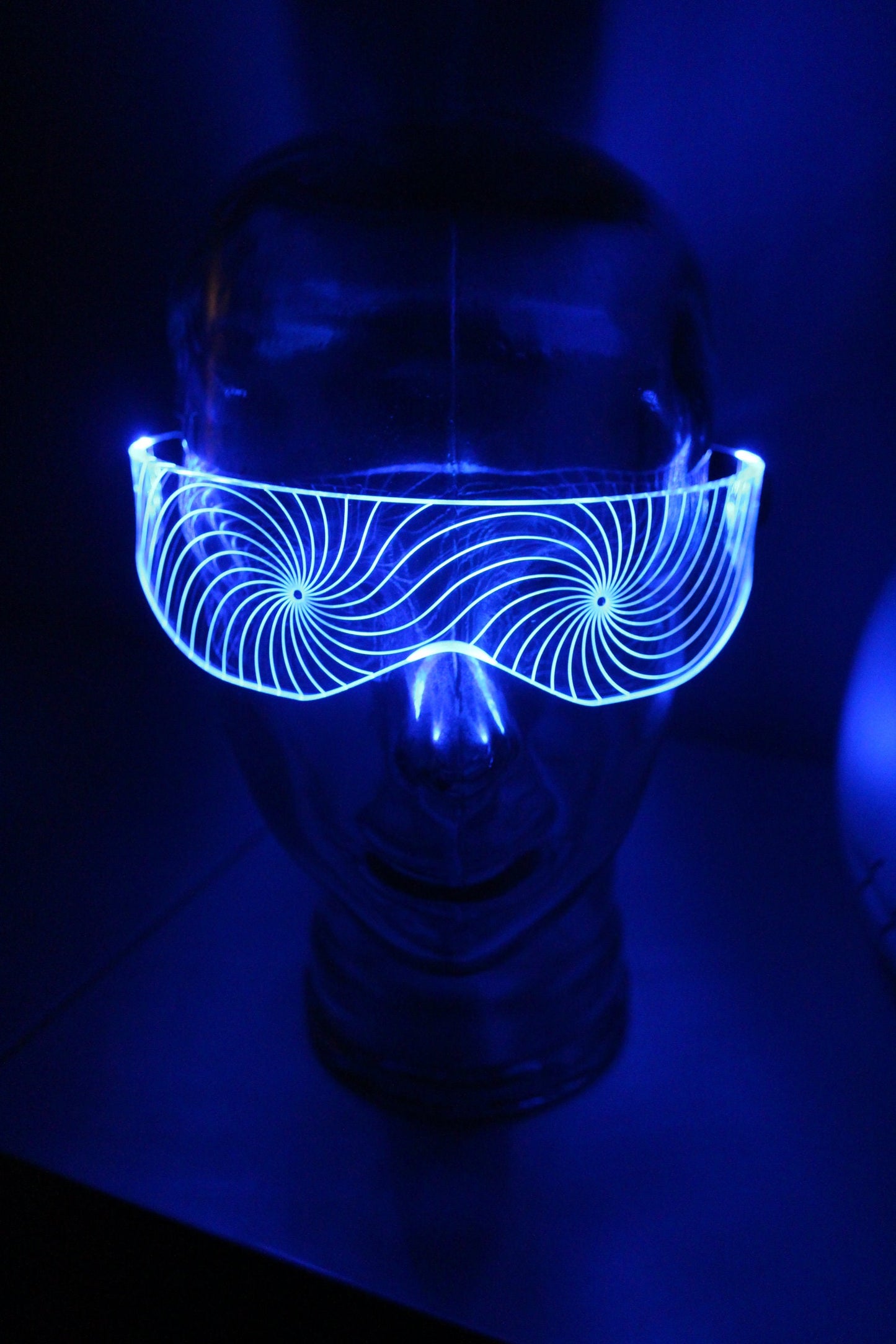 The original Illuminated Cyberpunk Cyber goth visor HYPNO  Clear **choose your LED colour**