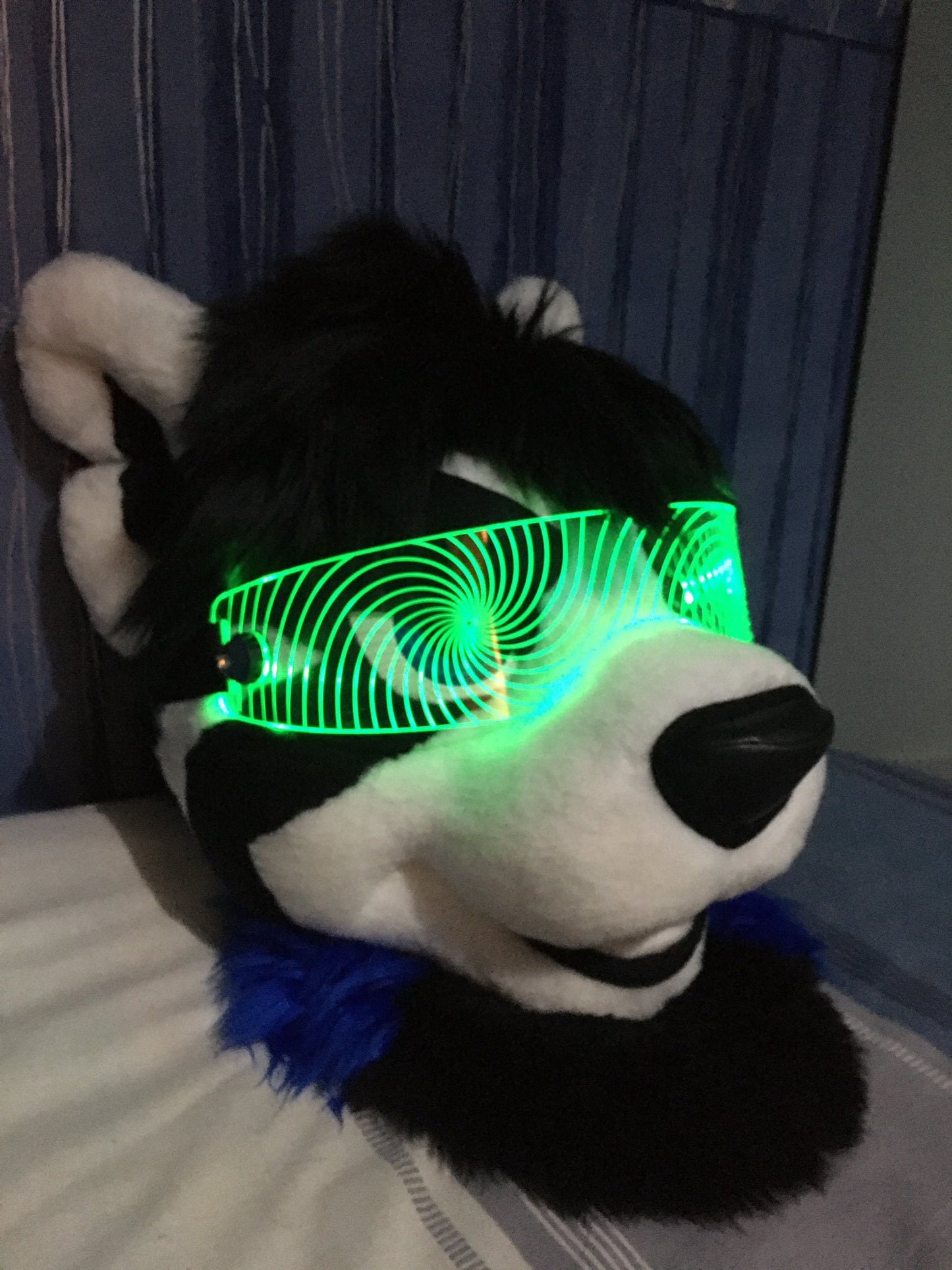 Illuminated Cyberpunk Cyber goth fursuit visor HYPNO  Clear **choose your LED colour**