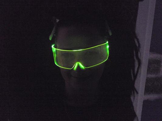 The original Illuminated Cyberpunk Cyber goth visor Acid Green