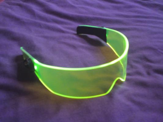 The original Illuminated Cyberpunk Cyber goth visor Acid Green