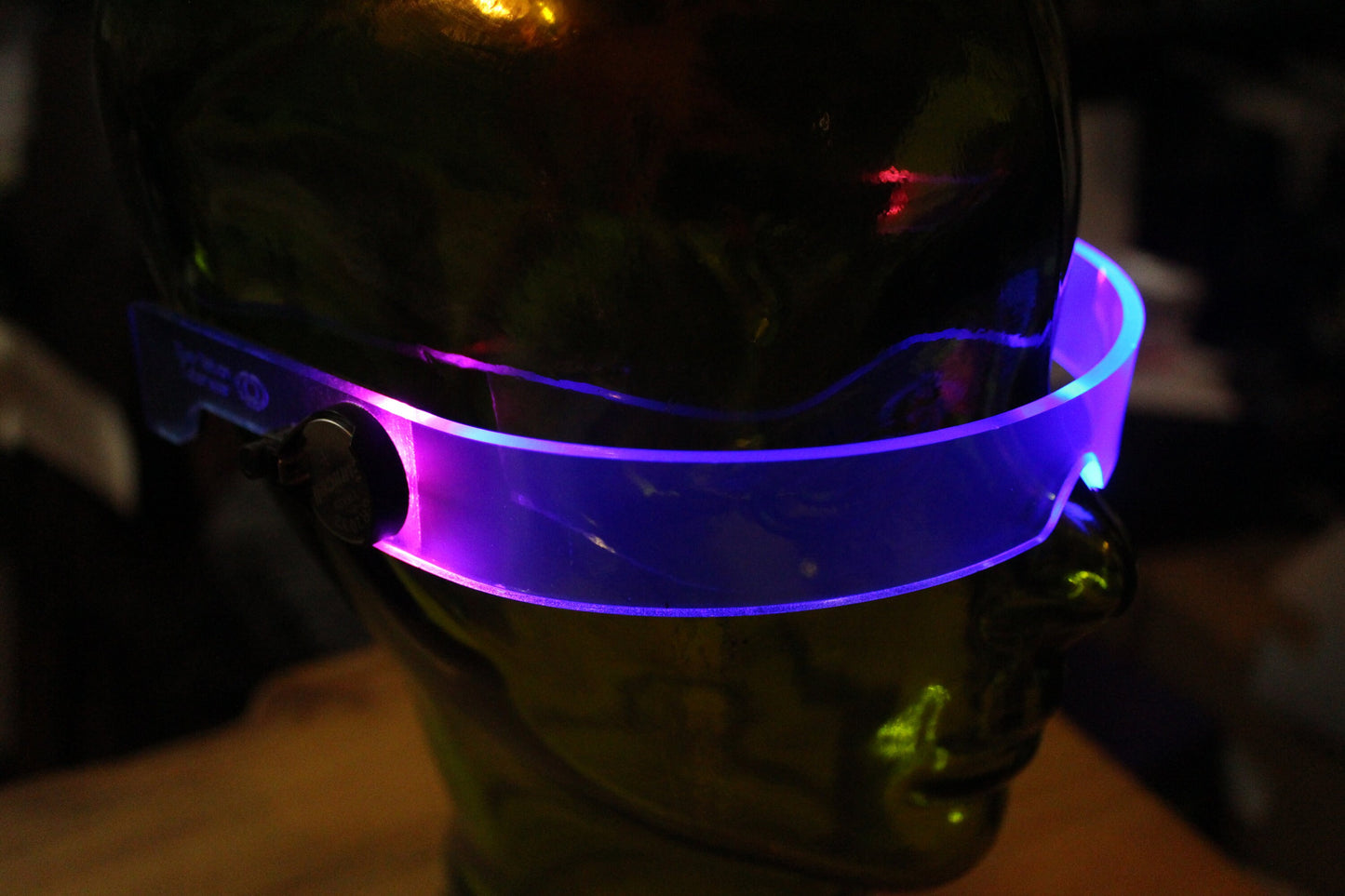 STEALTH vaporwave Neon Blue/pink The original Illuminated Cyberpunk Cyber goth visor