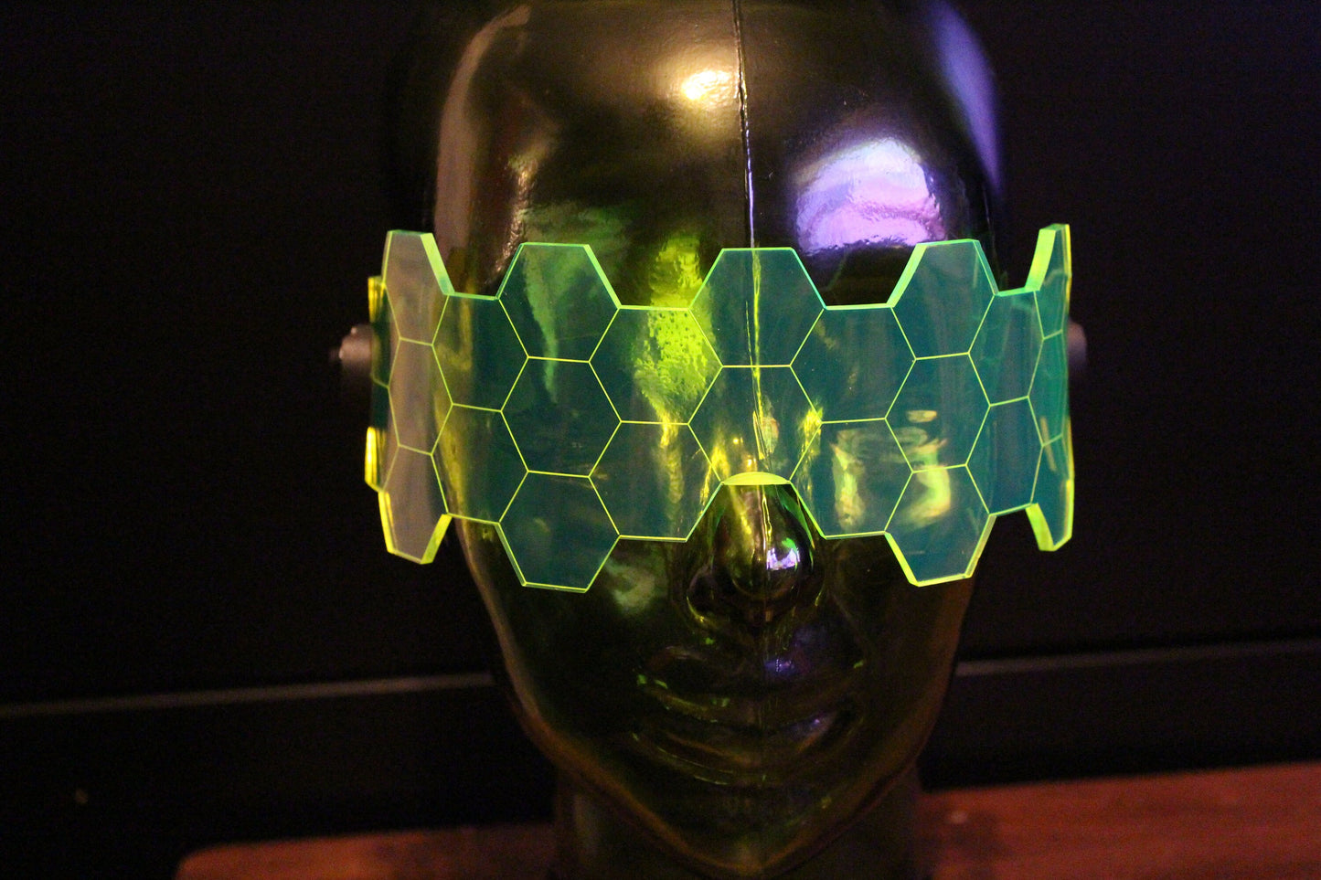 Hive Shield Neon Green The original Illuminated Cyberpunk Cyber goth visor
