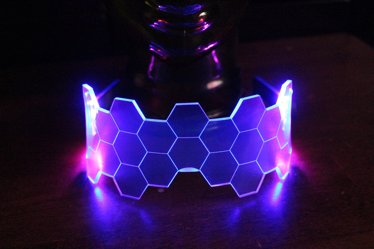 Hive Shield vaporwave Neon Blue/pink The original Illuminated Cyberpunk Cyber goth visor