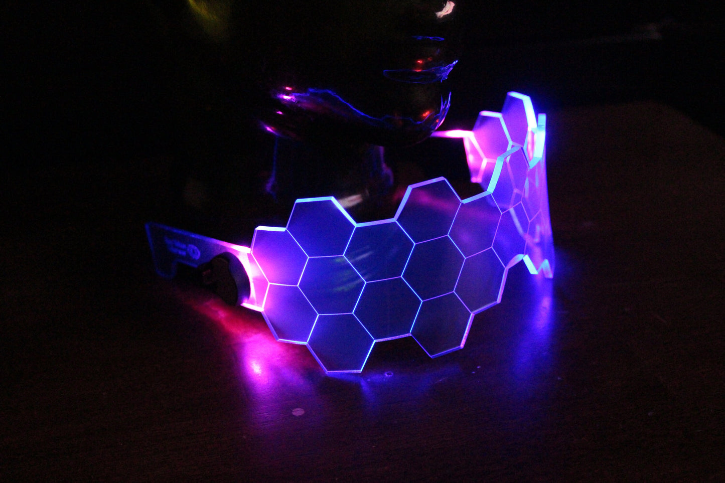 Hive Shield vaporwave Neon Blue/pink The original Illuminated Cyberpunk Cyber goth visor