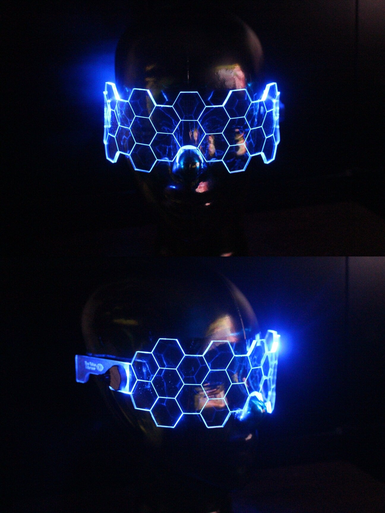 Hive Shield Clear **choose your led colour**The original Illuminated Cyberpunk Cyber goth visor