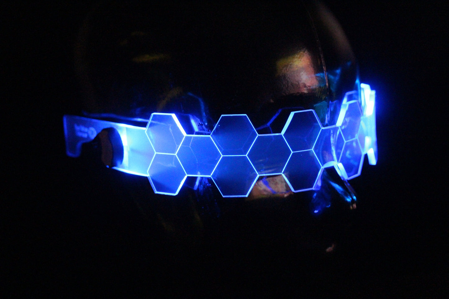 Hive Shield slim Neon Blue The original Illuminated Cyberpunk Cyber goth visor