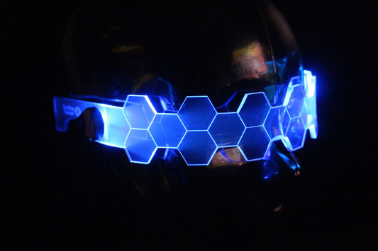 Hive Shield slim Neon Blue The original Illuminated Cyberpunk Cyber goth visor