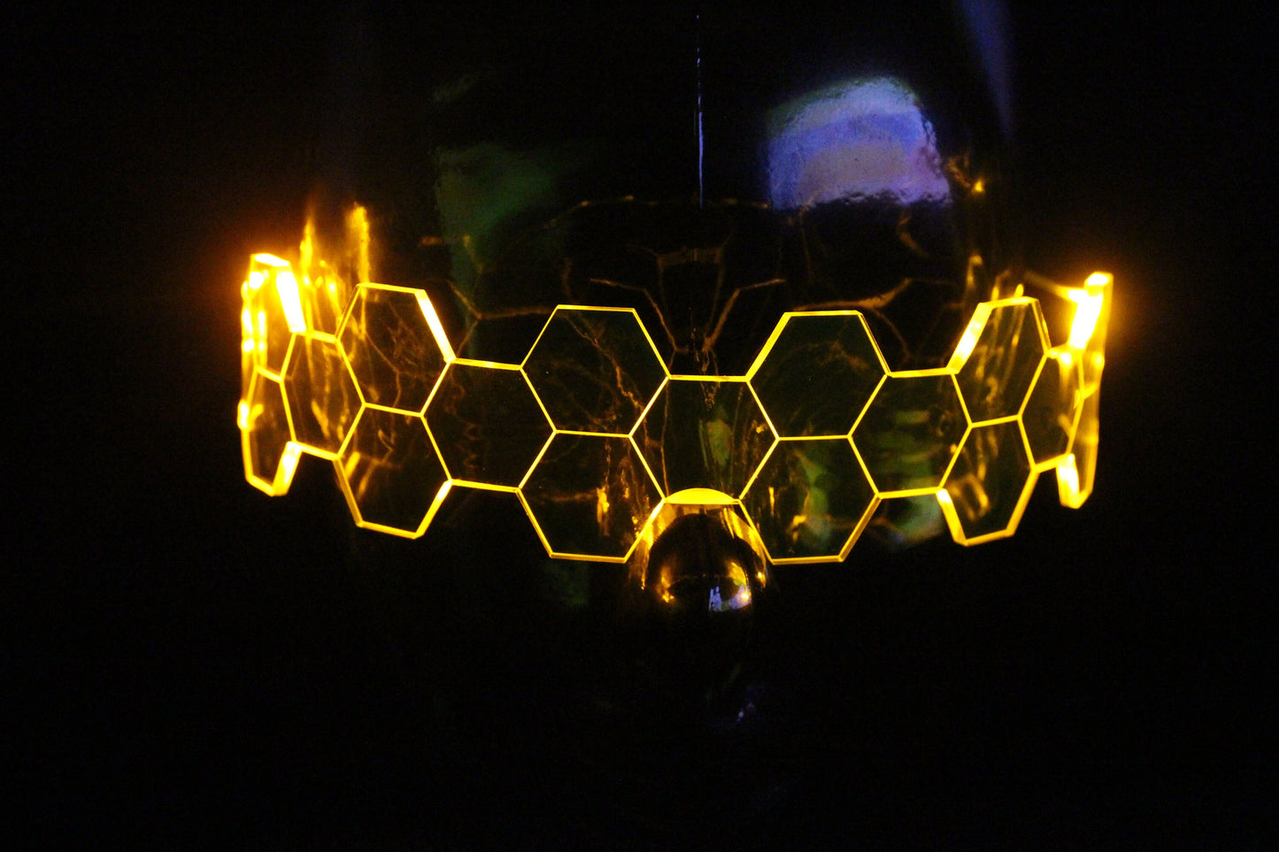 Hive Shield Slim Amber The original Illuminated Cyberpunk Cyber goth visor