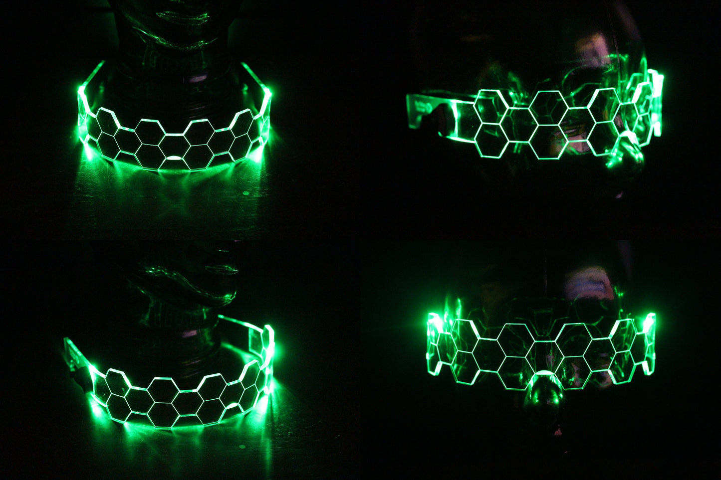 Hive Shield slim Clear **choose your led colour**The original Illuminated Cyberpunk Cyber goth visor