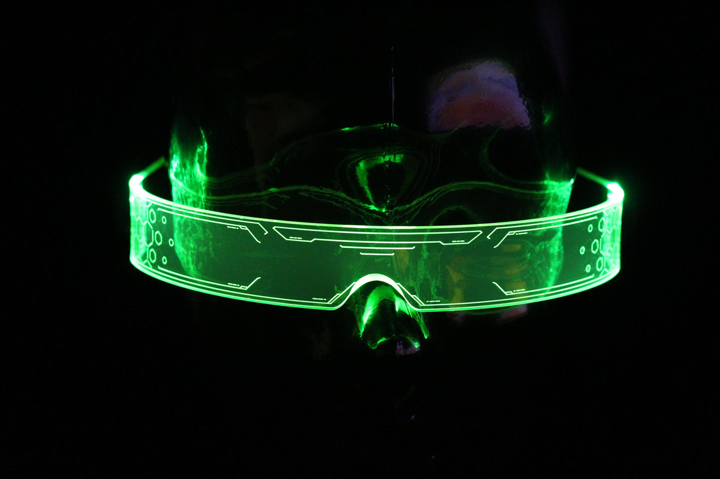 Warchief Stealth Neon Green The original Illuminated Cyberpunk Cyber goth visor