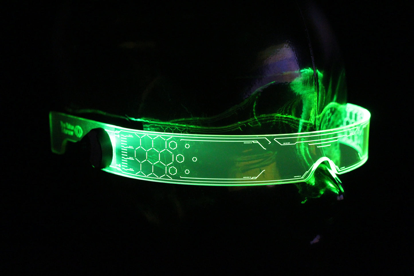 Warchief Stealth Neon Green The original Illuminated Cyberpunk Cyber goth visor