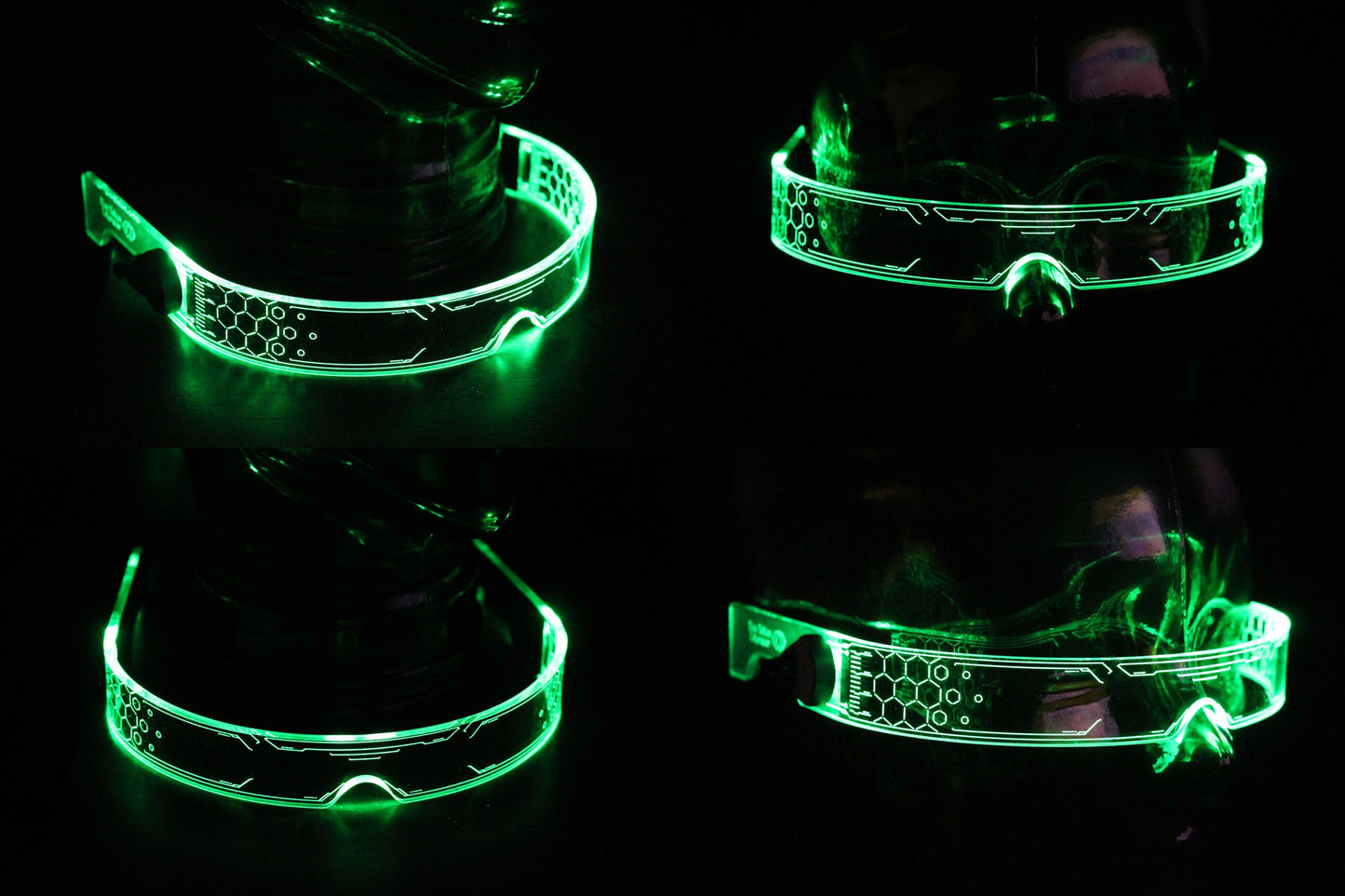 Warchief Stealth Clear **choose your led colour***The original Illuminated Cyberpunk Cyber goth visor