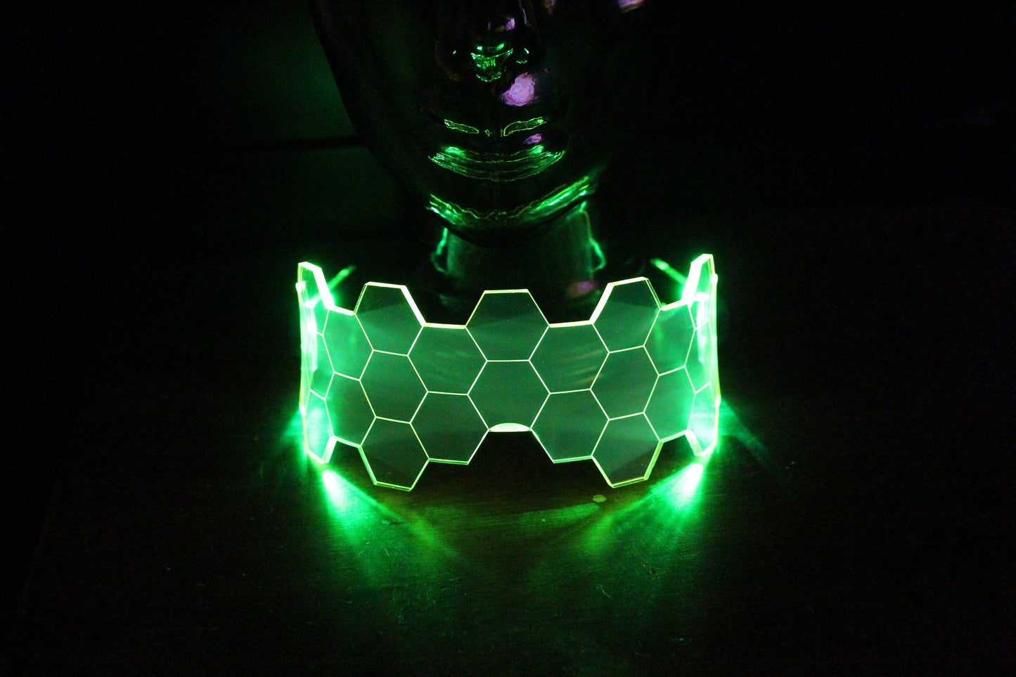 Hive Shield Neon Green The original Illuminated Cyberpunk Cyber goth visor