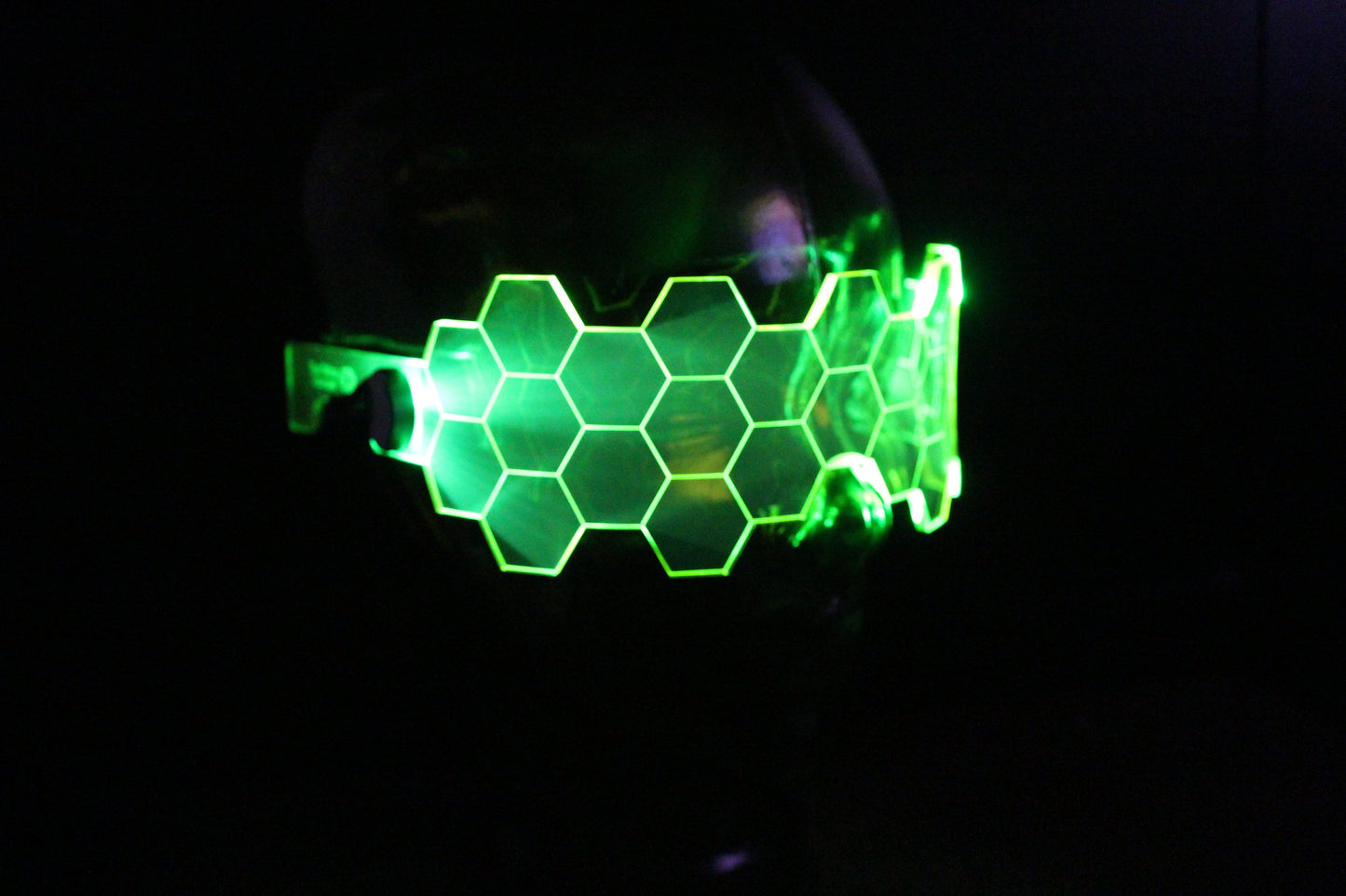 Hive Shield Neon Green The original Illuminated Cyberpunk Cyber goth visor