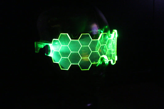 Hive Shield Neon Green The original Illuminated Cyberpunk Cyber goth visor