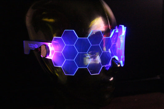 Hive Shield vaporwave Neon Blue/pink The original Illuminated Cyberpunk Cyber goth visor