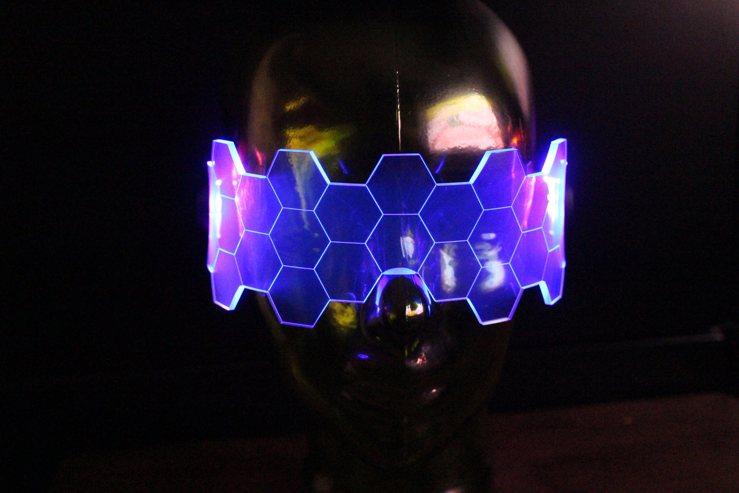 Hive Shield vaporwave Neon Blue/pink The original Illuminated Cyberpunk Cyber goth visor