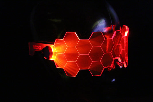 Hive Shield neon red- The original Illuminated Cyberpunk Cyber goth visor
